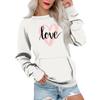 Women's Casual Valentine's Day Printed Pullover Plug Sleeve Sweatshirt With Pocket Top