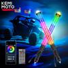 2PCS UTV Fat Whip Lights with Warning Light for SXS Spiral RGB Chasing Lighted Whips Compatible with Polaris RZR for Can-Am X3
