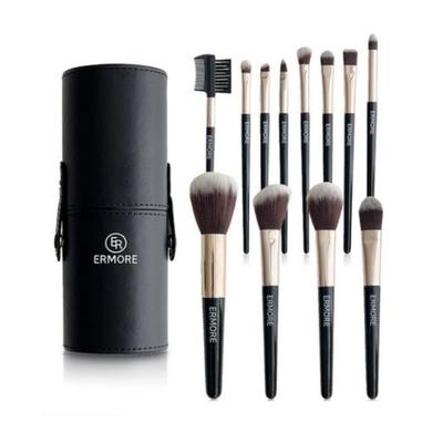 Ermore Makeup Brush Set (12 Pieces), Mixed Colors, 1 Set