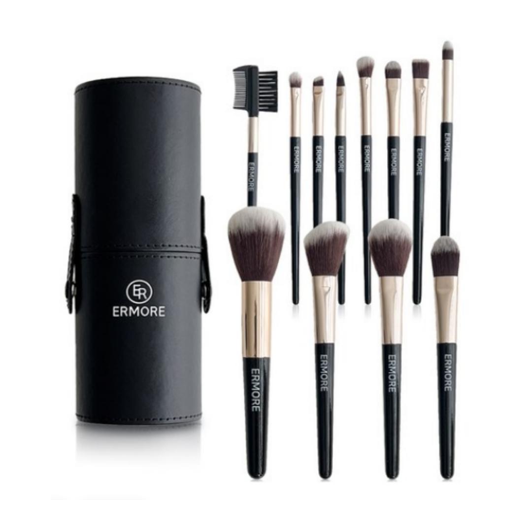 

Набір пензлів для макіяжу Ermore (12 штук), Змішані кольори, 1 комплект