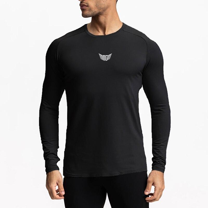 Muscleguys Autumn Sweatershirts Men's Solid Color  Round Neck Vintage Bottoming Shirt Pullover Hoodless