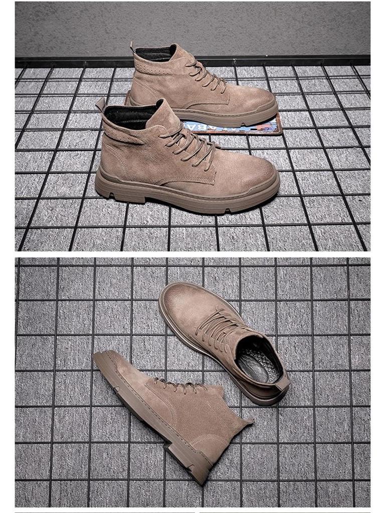 Męskie buty Martin ze skóry naturalnej z wysoką cholewką - Casualowy trend kolekcja wiosenna 2024