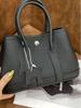 Women's Genuine Cowhide Leather Garden Tote - Large Capacity Bucket Shoulder Bag