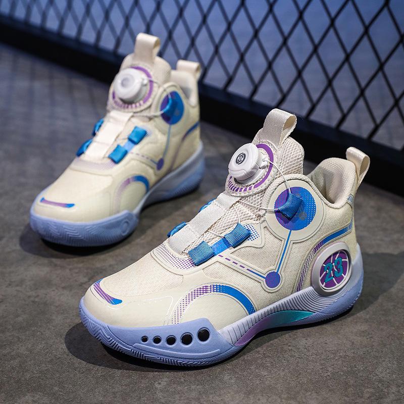 Kids' Non-Slip Basketball Training Shoes with Rotating Buckle - Spring & Fall Collection for Boys