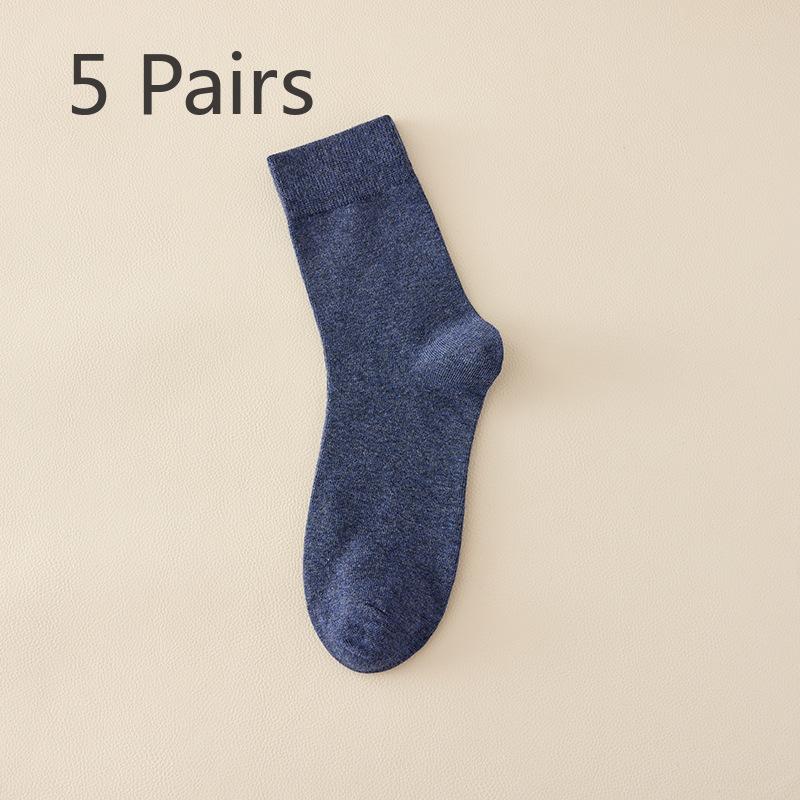 

5 Pairs of Men s Autumn and Winter Pure Cotton Retro All Cotton 5A Antibacterial and Deodorizing Men s Sports Mid Top Socks 5 Pairs синий