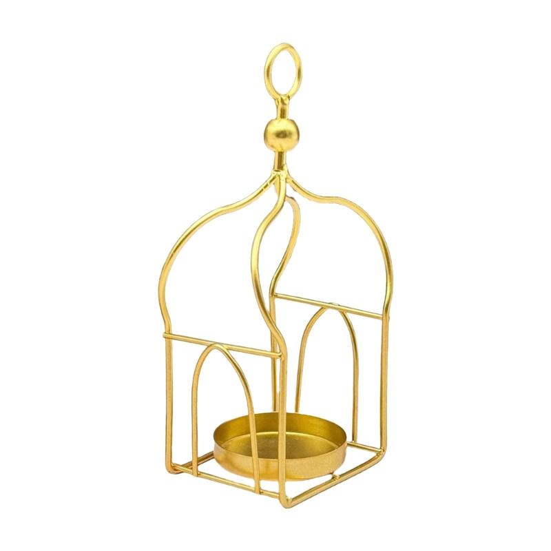 Hanging Metal Tealight Candle Holder for Eid Mubaraks Moon Shape Candle Stand Iron Lanterns for Home and Event Decors