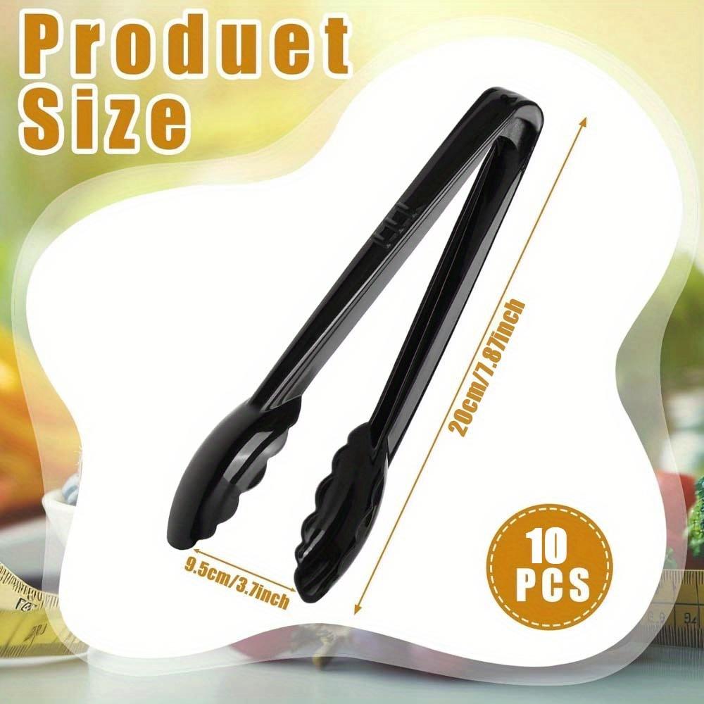 Black Plastic Pliers 10pcs - Suitable for Heavy-Duty Hard Plastic Tableware Set (Bulk Reusable/Disposable), Ideal for Kitchen Party & Catering