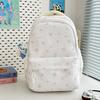 The new schoolbag is high-value, fresh and sweet floral backpack, and the lightweight spring outing backpack for junior high school students.