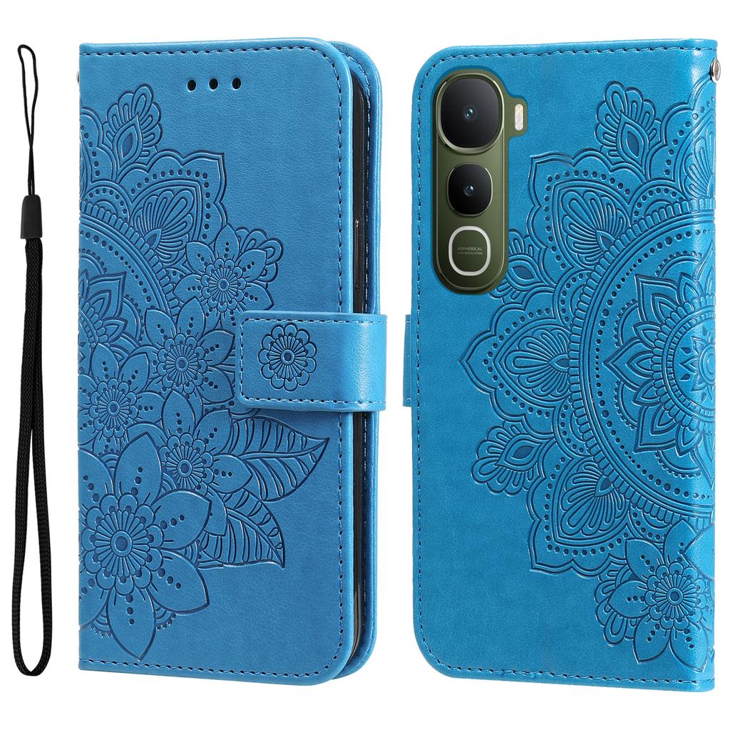 For Vivo Y400 5G Case Floral Pattern PU Leather Wallet Stand Phone Cover