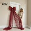 Extra Large Tulle Bows for Parties 79x20 Inch Giant Bow Christmas Tree Topper, Oversized Housewarming Gifts Ornament with Long Streamer Home