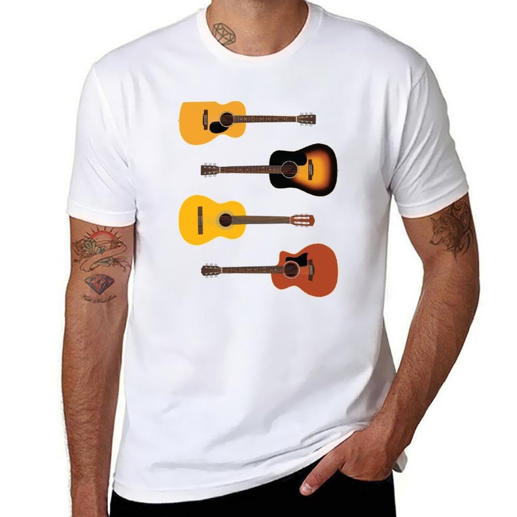 Different Acoustic Guitar Pack T-Shirt Active Wear Sports T-Shirt for Unisex