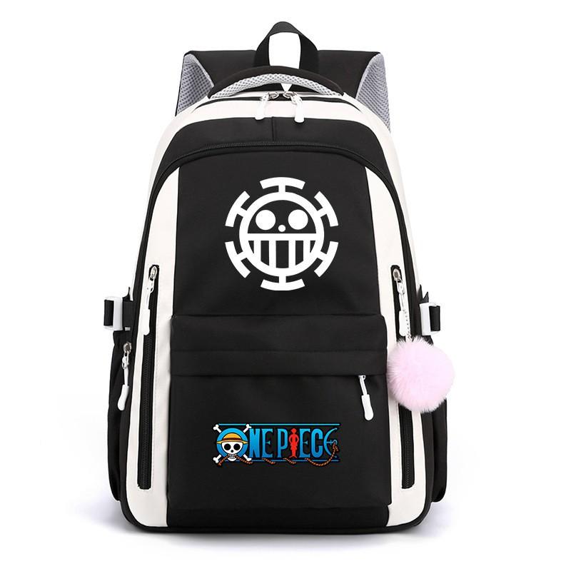 One Piece Anime Super Novice Luffy Printed Canvas School Backpack Teens High Capacity Travel Bag