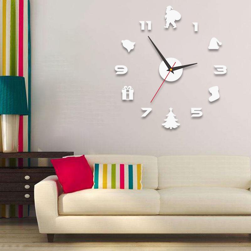 Modern Silent Digital Wall Clock - Christmas Décor for Living Room or Bedroom