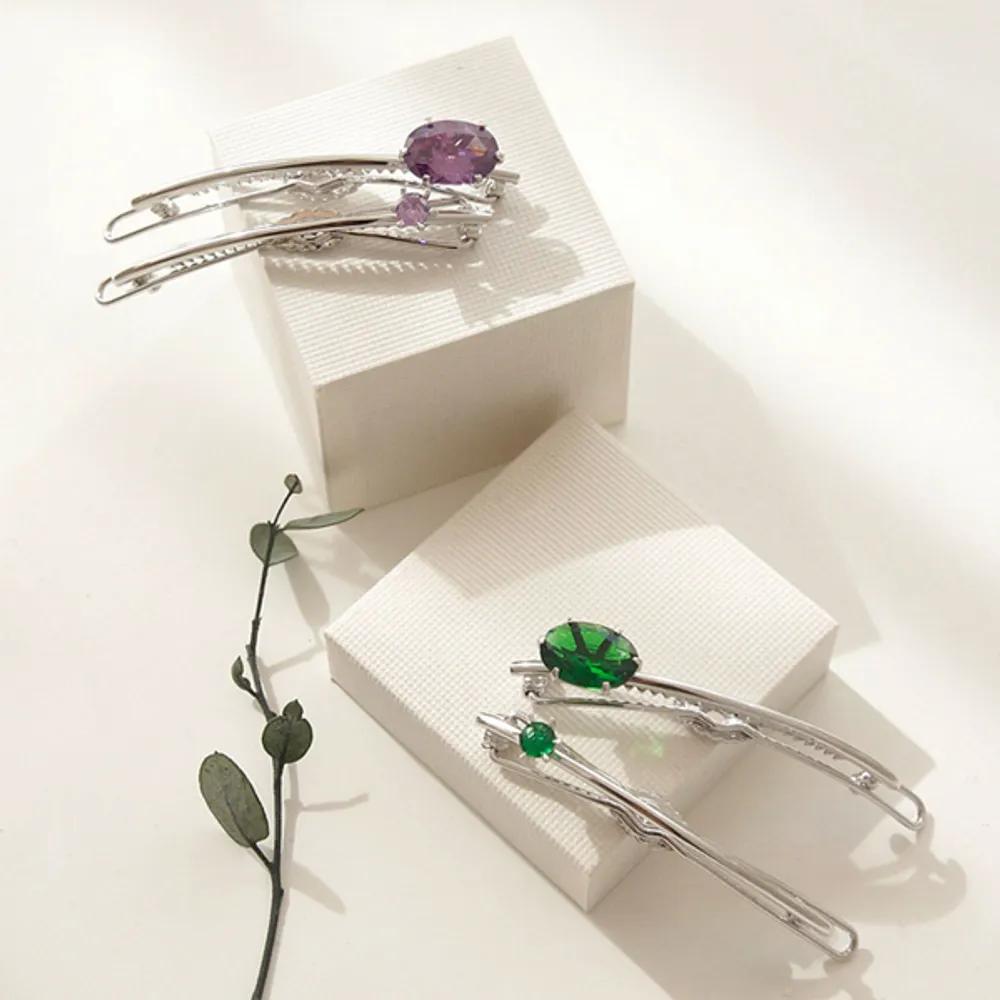 J Lauren Big Color Cubic Point Hair Clip Set H0849 Purple