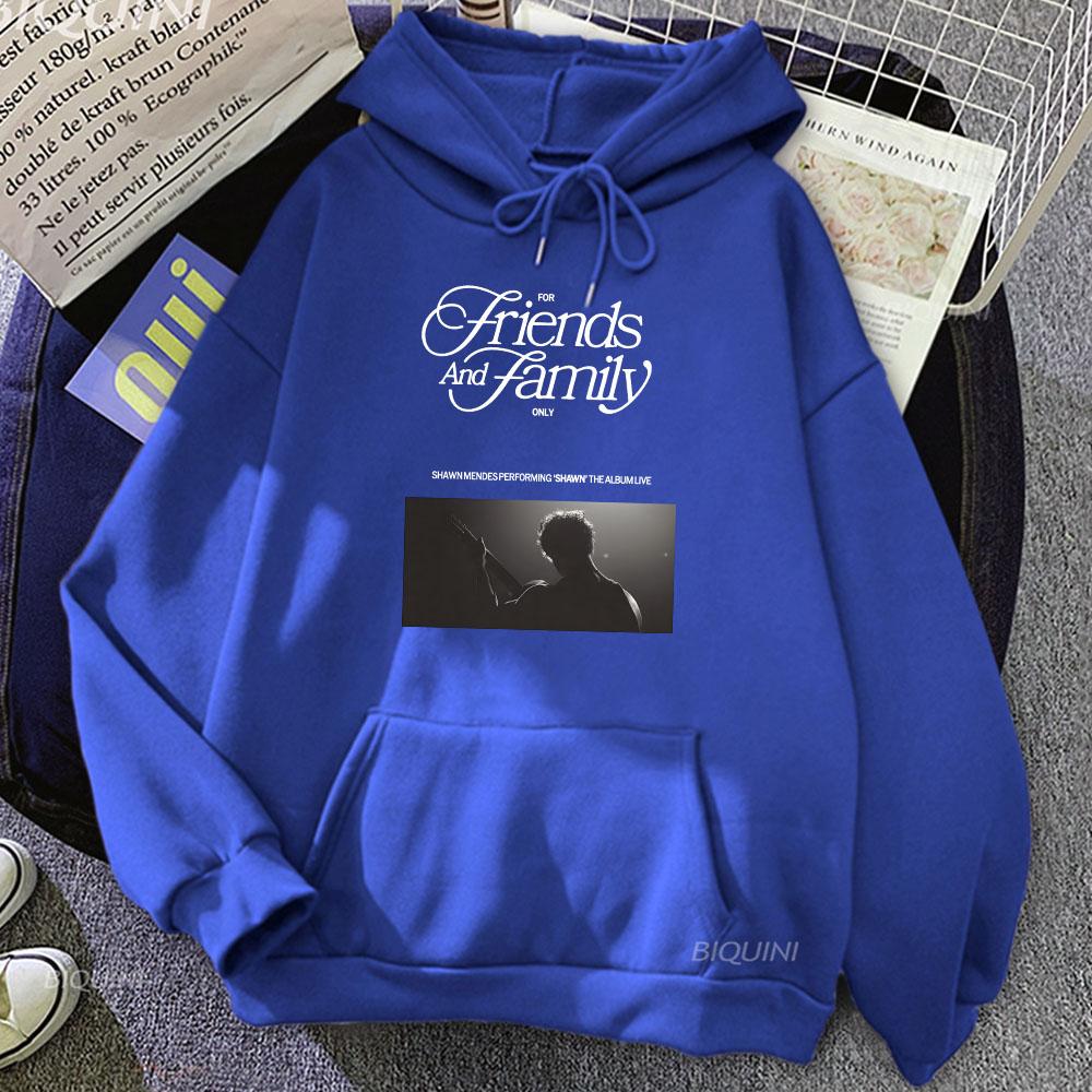 For Friends and Family Only Tour Hoodies Shawn Mendes Graphic Sweatshirts Streetwear Fashion Printing Singer Pullovers Hooded