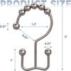 Shower Curtain Hooks Rings, Rust Resistant Metal Double Glide Shower Hooks Rings for Bathroom Shower Rods Curtains, Set of 12 Hooks