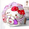 Hello Kitty,Bow Automatic Folding Umbrella-Simple 8-Rib Design, Bright Cartoon Pattern, Durable Iron Frame, Suitable For Travel, Outdoor, Be