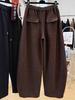 2025 Winter Korean Style Elastic Waist Wide-Leg High Waist Slimming Drape Pants