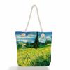 Creative oil painting print thick rope single-shoulder beach bag 7267 CLE