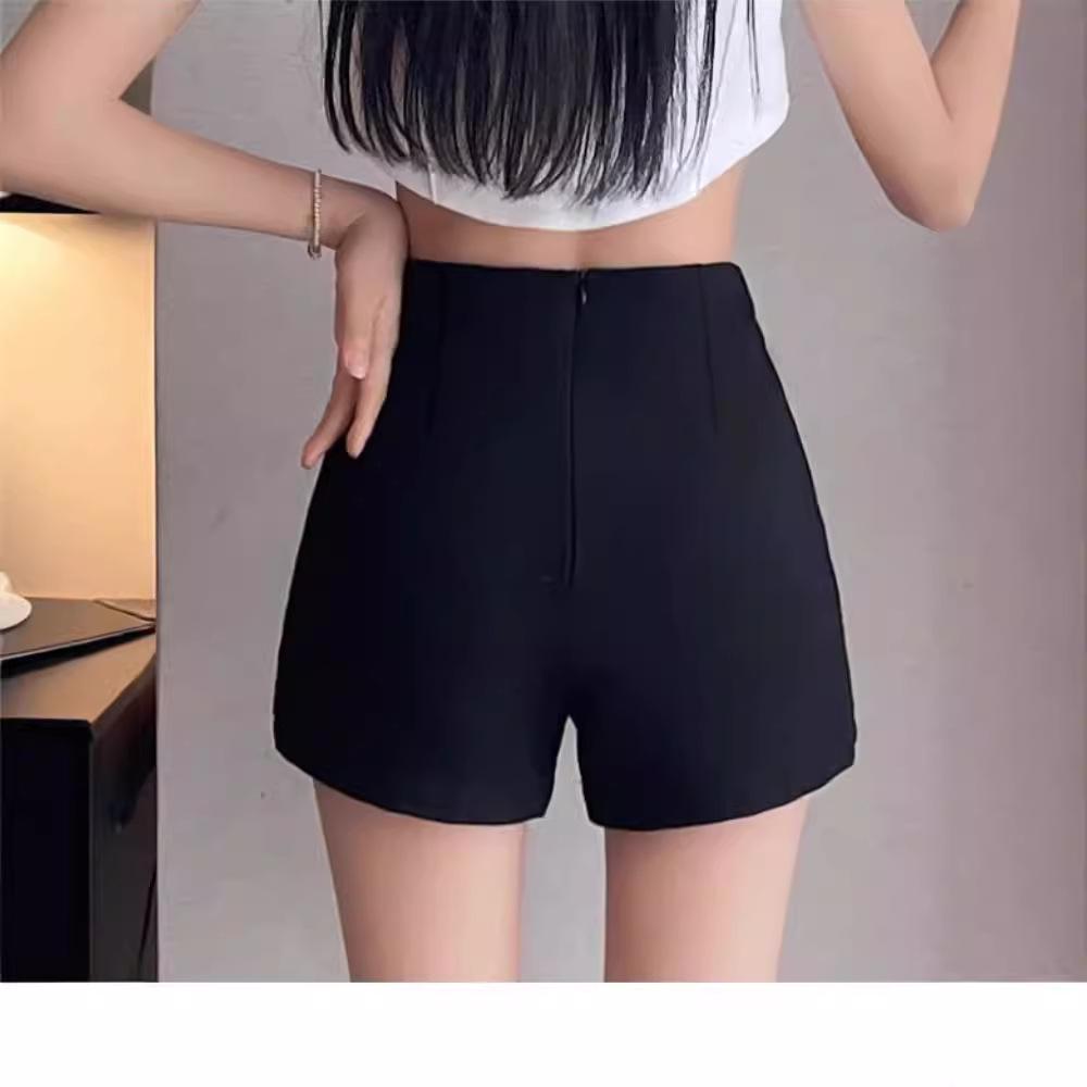2025 Damen High Waist Schlankmachende Schwarze Shorts - Sommer Casual Petite Hot Pants