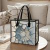 Cracked Print Large Capacity Tote Bag Casual Daily Use Handbag for Shopping Travel