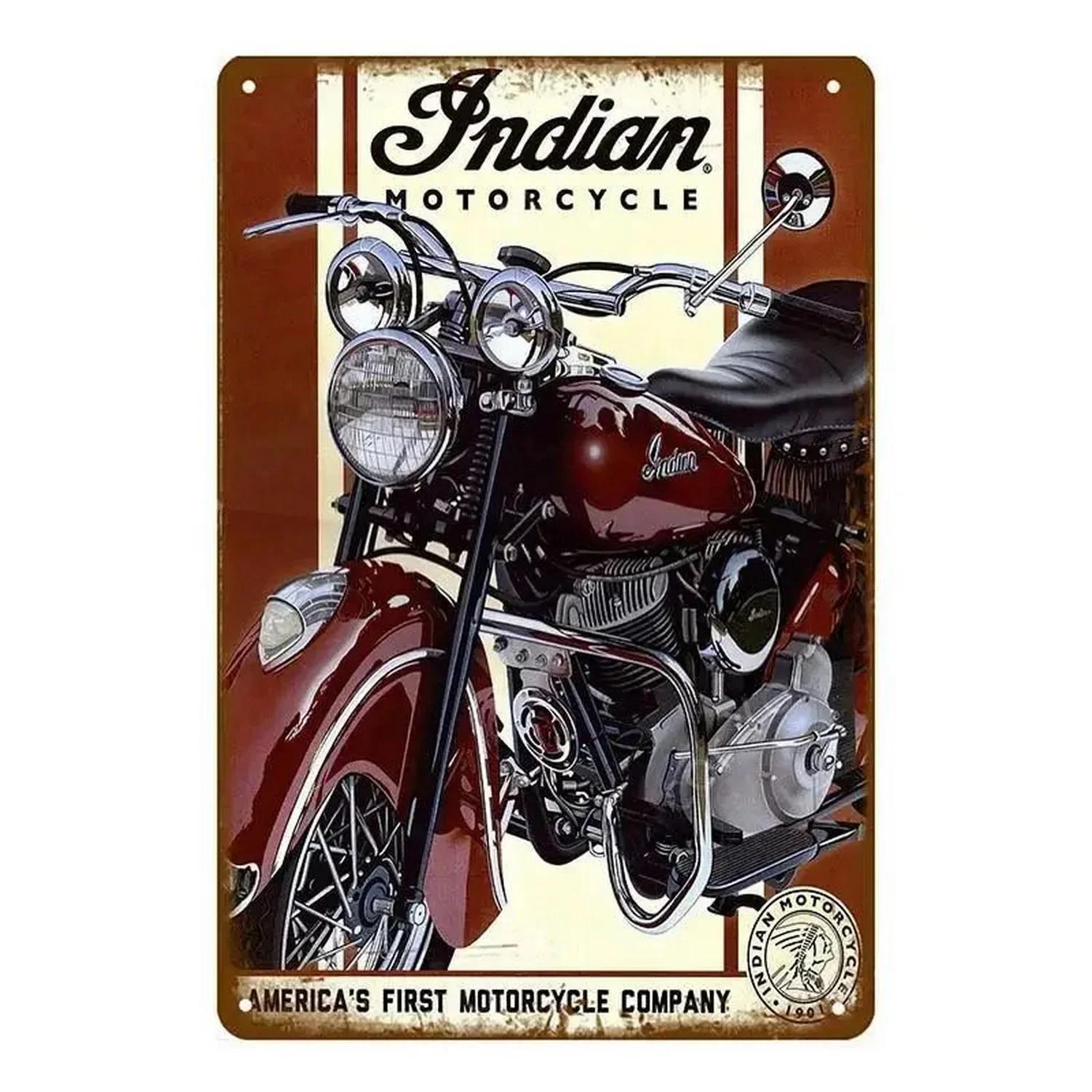 

Plaque Metal Tin Signs Old Motorcycles Wall Decoration Vintage Art Posters Iron Painting for Man Cave Home Cafe Garden Club B 20x30cm（7.8x11.8inch）