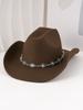 Premium Versatile Turquoise Chain Hat Fashion Casual Retro Top Hat Hat Cowboy Hat