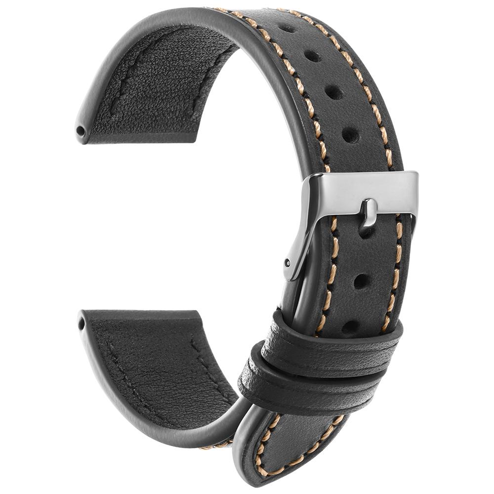 Vintage Brown Top-Grain Leather Watch Strap 20mm 22mm Handmade Stitching Cowhide Watch Band Men Women Pin Buckle Soft Wristband