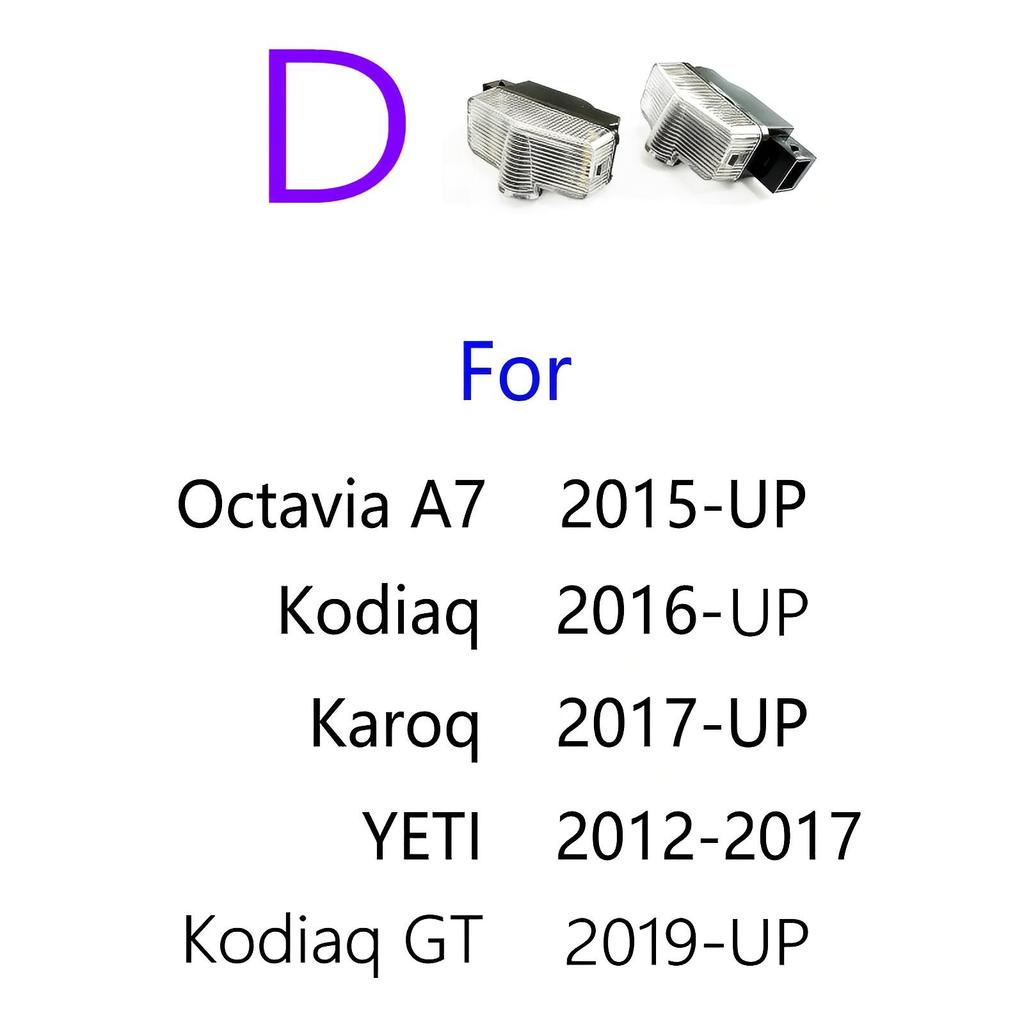 JIYQ3 2Pcs Car LED Door Projector Light For Skoda Accessories 2004-2024 VRS Octavia 2 3 A5 A7 MK2 MK3 Superb 3V 3T B6 B8 Kodiaq Karoq