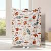 Autumn Leaves & Mushrooms Soft Flannel Throw Blanket - Lightweight, Skin-Friendly, Anti-Pill for Sofa,, Office, Camping & Travel