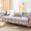 French Lace Cotton 3 Seater Sofa Couch Cover Non Slip Armchair Towel Leather Furniture Protector Quilted Slipcover