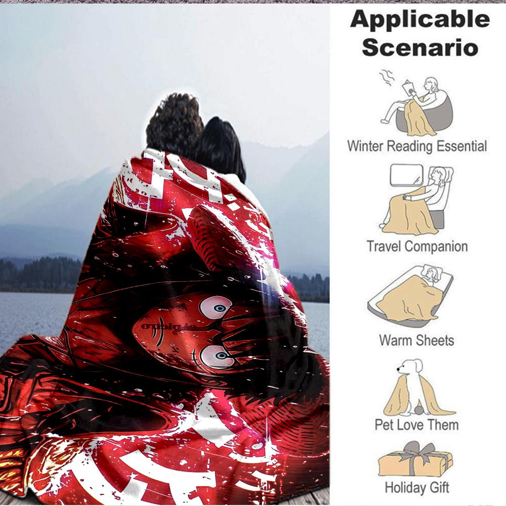 1Pc Symbolic Figure Flannel Blanket, Soft And Comfortable, Casual Warm, Camping Travel, Christmas, Halloween Xmas Gift S1916
