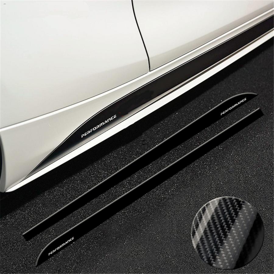 2.05M Glossy 5D Carbon Fiber Side Skirt Sill Decal Stripe Stickers For BMW F30 F22 F23 E90 E91 E92 E93