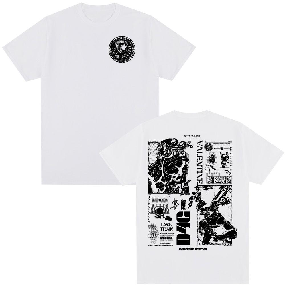 Anime Jojo Bizarre Adventure STEEL BALL RUN TShirts 2026 Summer New Hot Unisexs Womens Fashion Cotton Oversized Y2K Tshirt
