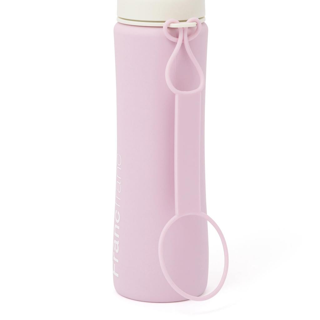 Francfranc Foldable Silicone Compact Water Bottle Bottle, Pink,
