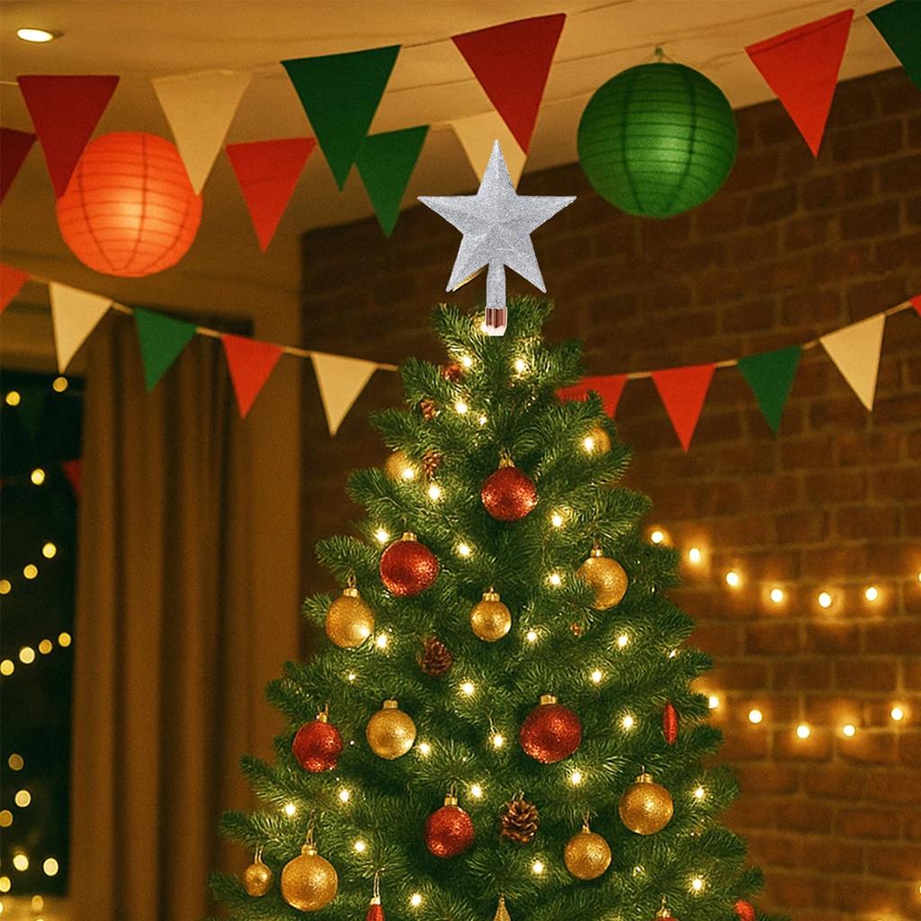 Christmas Tree Top Star Merry Christmas Decoration for Home 2026 Xmas Tree Star Ornaments Navidad Happy New Year Gift 2026
