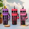 1PC Plastic Large Capacity Water Bottle With Straw Leak-proof Water Bottle Outdoor Tableware