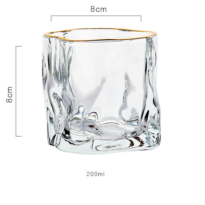 6/4/2/1Pcs 200ml Luxury Whisky Glass Cup Set Unique Twisted Glass Wine Cocktail Beer Coffee Drink Tea Mug Kitchen Bar Club Party
