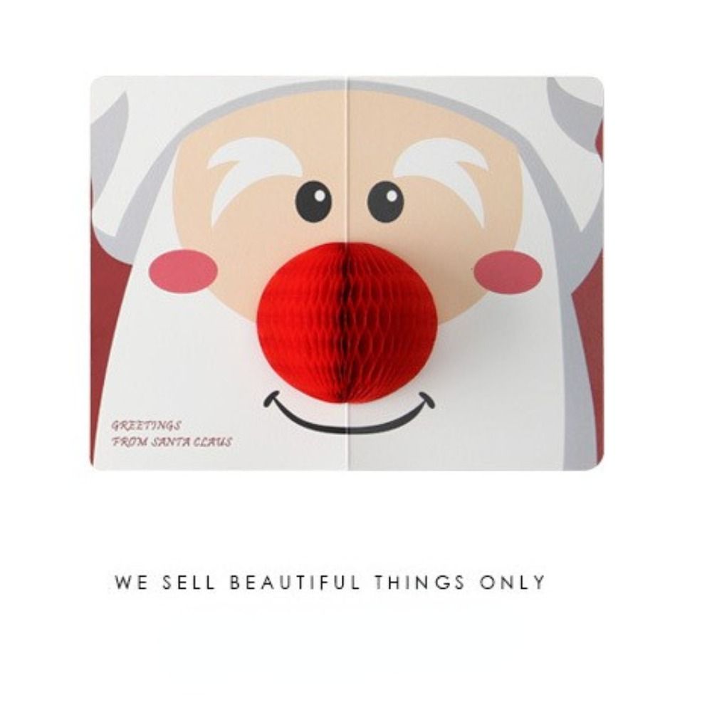 Christmas 3D Pop Up Thank You Cards Blessing Cards Christmas Postcard Greeting Cards With Envelope