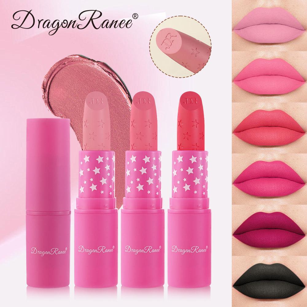 DragonRanee Cross-border Barbie Non-Fading Matte Lipstick in Rose Red Star