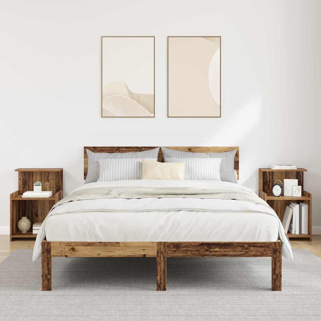 Nightstand 2 pcs Reclaimed Wood Look 40 x 35 x 60 cm Engineered Wood