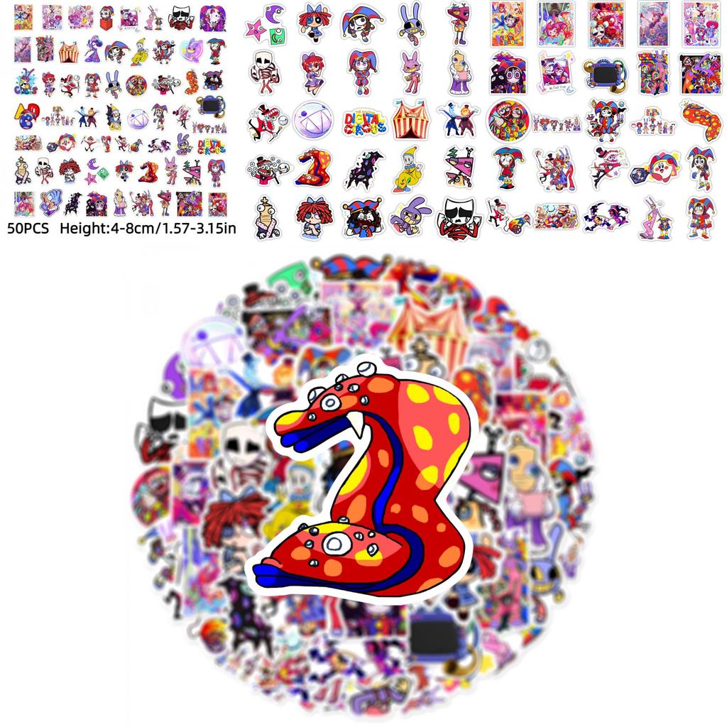 Erstaunlicher Digitaler Zirkus Cartoon Aufkleber 60 Stück Lustige und Einzigartige Designs Autoaufkleber