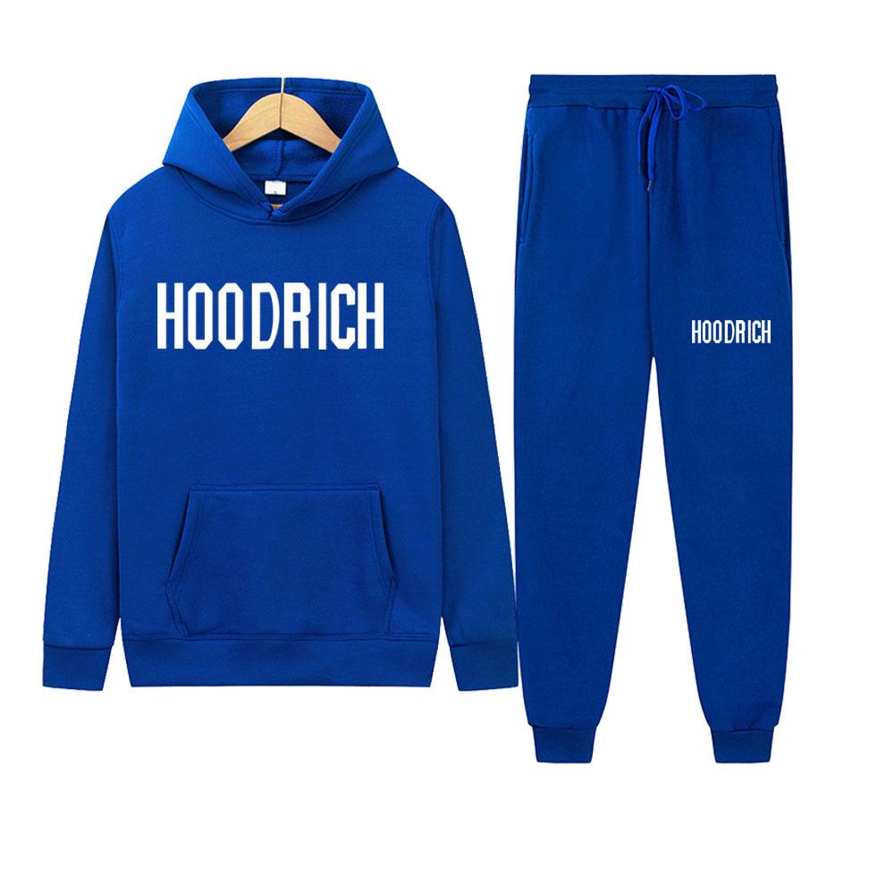 Hoodrich Neues grenzüberschreitendes Sportbekleidungsset: Hoodie & Sweatshirt mit Muster Zweiteiler