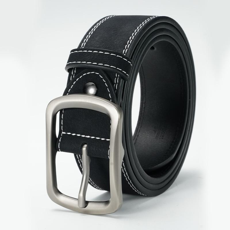

Мужской ремень из натуральной кожи с пряжкой, простой повседневный ремень для мужчин, молодых мужчин, модный и универсальный ремень из коровьей кожи для мужчин 120cm