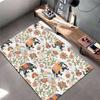 Floral Elephant Pattern Carpet, Artistic Bohemian Style Home Decor Suitable for use as an anti-slip for living room bedroom sofas
