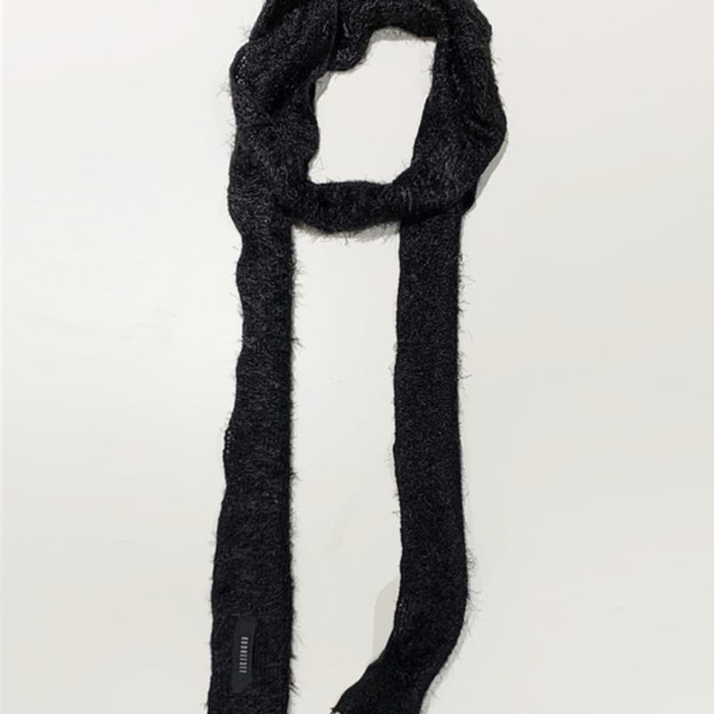 KOOKEESEE Hairly Knit Muffler Scarf (Black)