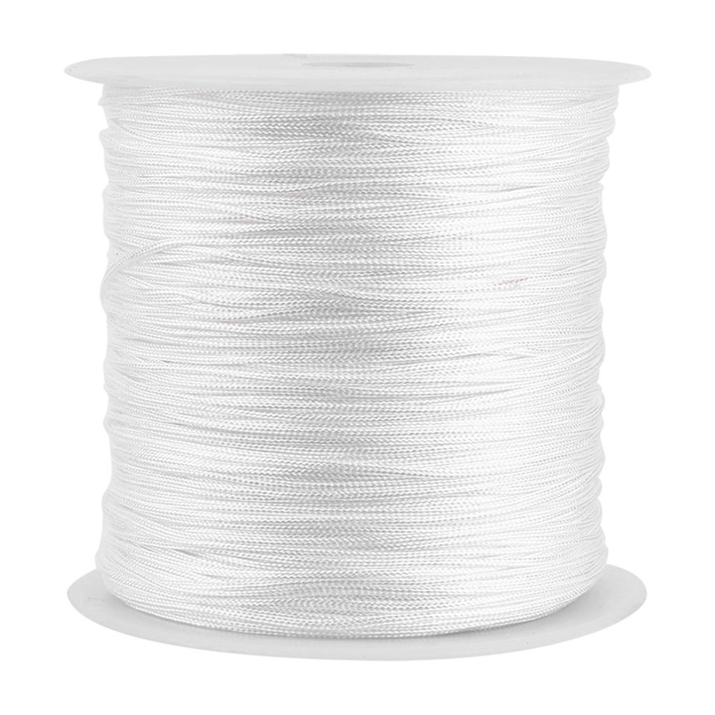100M x 0.8mm Nylon Chinesischer Knoten Kordel Rattenschwanz Makramee Shamballa Faden Schnur Weiß