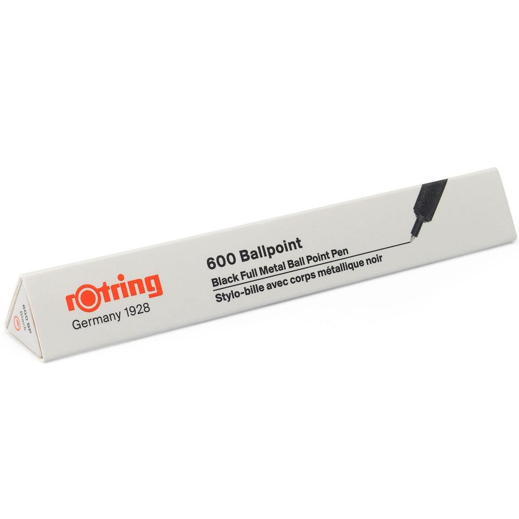 Rotring 600 Ballpoint Pen Black M Medium Point Oil-Based with Gift Box, Knock Type, Drafting Compatible, Authentic Import 2032577