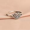 Adjustable Open Ring Women Men Vintage Chinese Style Motif Plated Copper Finger