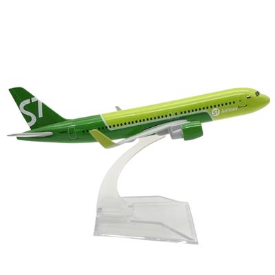 16Cm Métal Moulé Sous Pression Vert 1:Avions à l'échelle 400 Russie Sibérie S7 Airlines Airbus A320 Modèle d'avion Avion en alliage Modèle d'avion